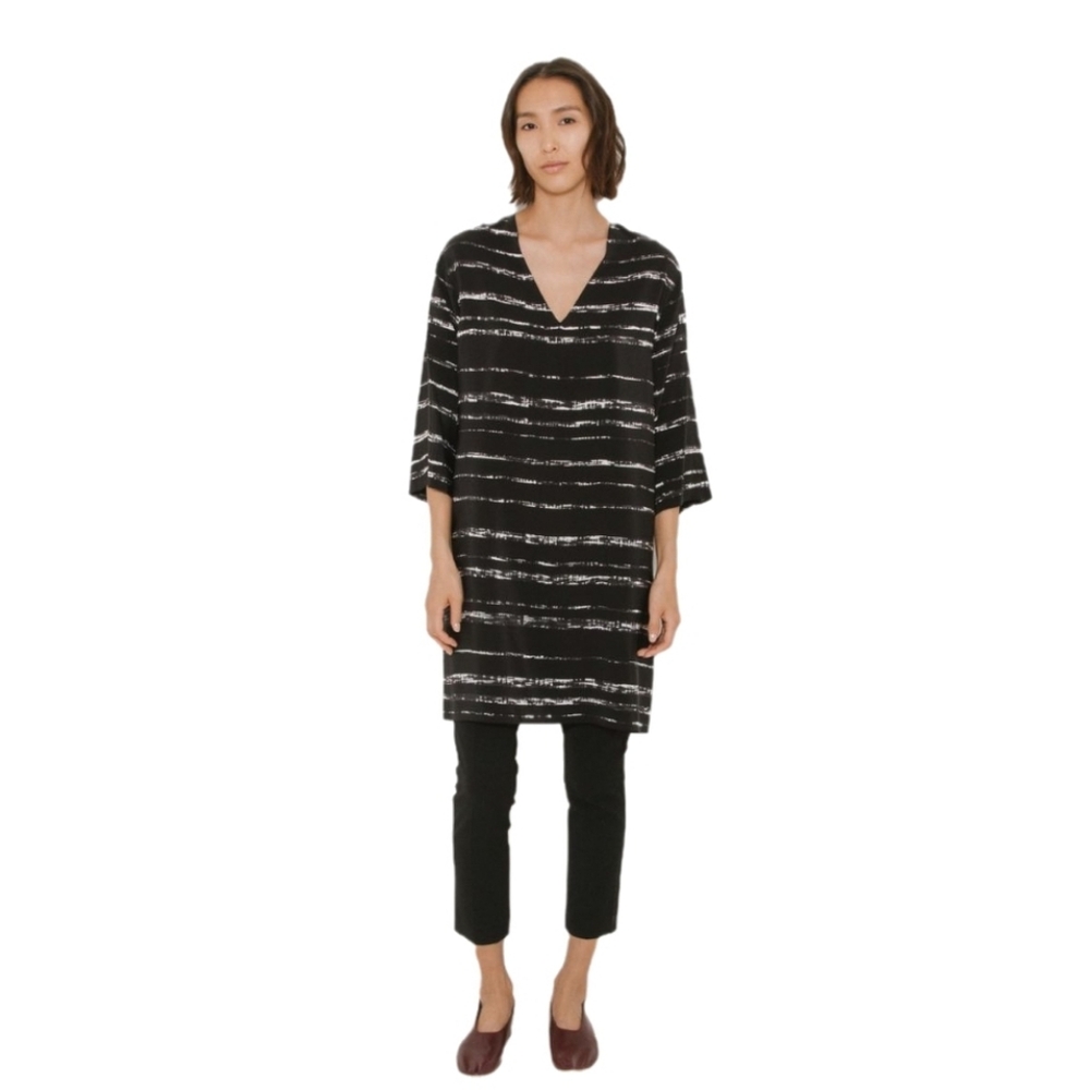 NWT VINCE ‘Shadow Stripe’ Silk Dress /Tunic, Sz L, NWT Retail $365